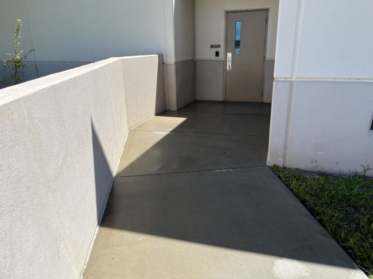 A door towards the corridor with shade